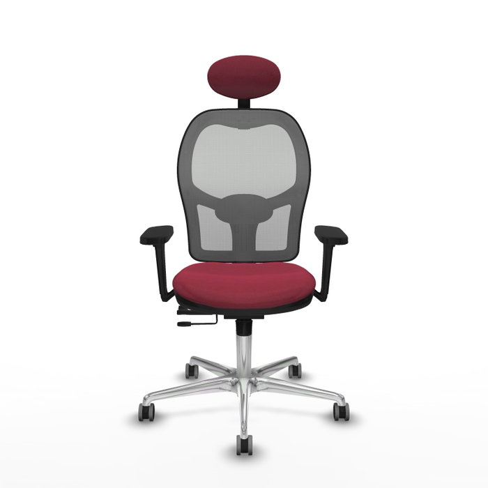PIQUERAS Y CRESPO Silla de oficina Jorquera con mecanismo Sincro/Traslack, Granate y Gris