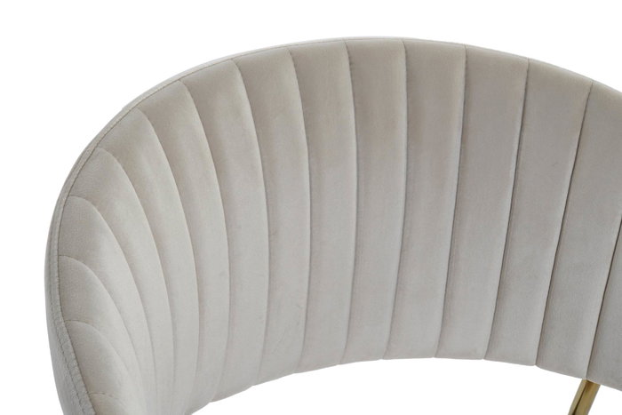 DKD Home Decor Silla de Terciopelo Greige y Dorado
