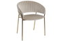 DKD Home Decor Silla de Terciopelo Greige y Dorado