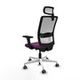 PIQUERAS Y CRESPO Silla de oficina Haches con mecanismo Sincro/Traslack, Morado y Blanco