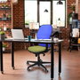 PIQUERAS Y CRESPO Silla de oficina Jorquera con mecanismo sincro, tela marrón y malla azul