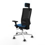 PIQUERAS Y CRESPO Silla de oficina Horna con mecanismo Sincro, Azul claro y Negro