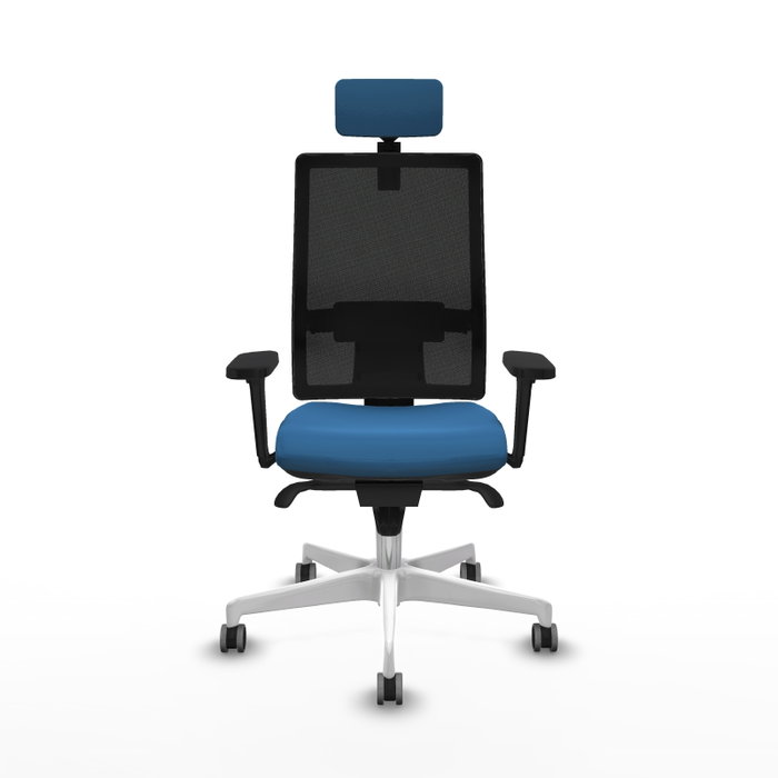 PIQUERAS Y CRESPO Silla de oficina Horna con mecanismo Sincro, Azul claro y Negro