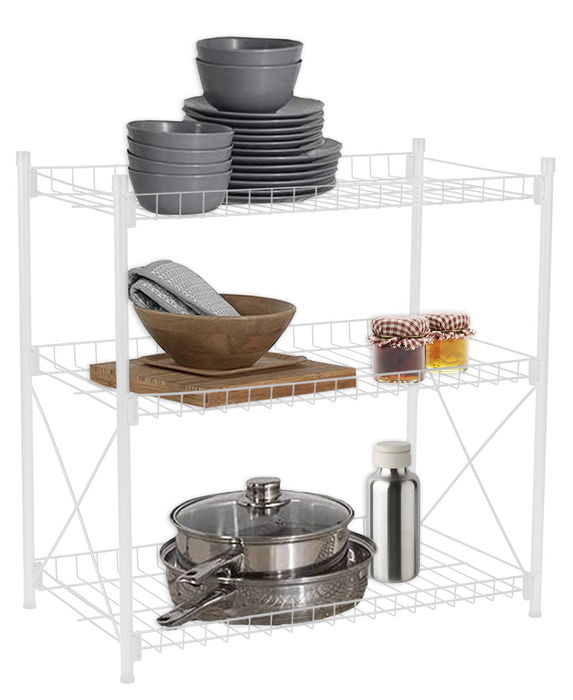 Confortime Estanteria 3 Niveles Metal 57 cm x 35 cm x 12 cm (2 Unidades)