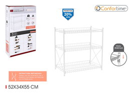 Confortime Estanteria 3 Niveles Metal 57 cm x 35 cm x 12 cm (2 Unidades)