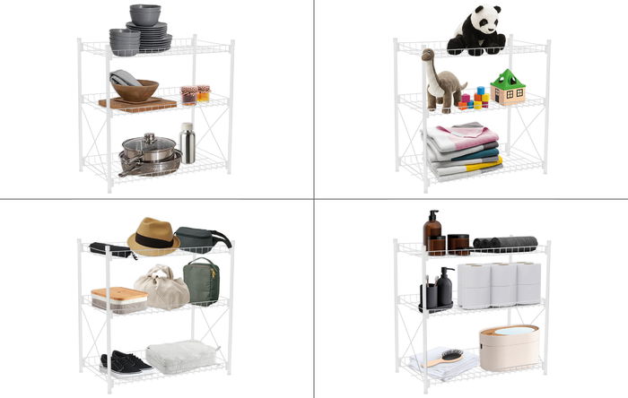 Confortime Estanteria 3 Niveles Metal 57 cm x 35 cm x 12 cm (2 Unidades)