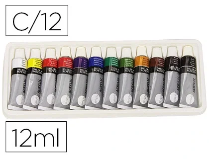 DALER ROWNEY Estuche de 12 Colores Surtidos de Pintura Acrílica