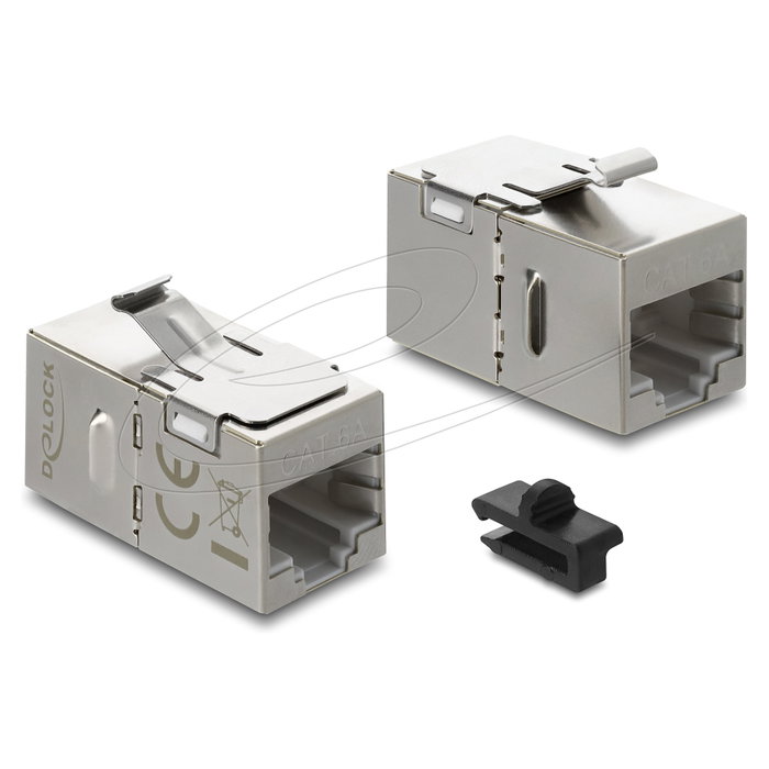 DeLOCK Módulo Keystone RJ45 hembra a RJ45 hembra Cat.6A blindado, Plata DeLOCK Módulo Keystone RJ45 hembra a RJ45 hembra Cat.6A blindado, Plata