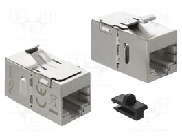 DeLOCK Módulo Keystone RJ45 hembra a RJ45 hembra Cat.6A blindado, Plata