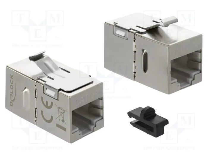 DeLOCK Módulo Keystone RJ45 hembra a RJ45 hembra Cat.6A blindado, Plata DeLOCK Módulo Keystone RJ45 hembra a RJ45 hembra Cat.6A blindado, Plata
