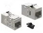 DeLOCK Módulo Keystone RJ45 hembra a RJ45 hembra Cat.6A blindado, Plata