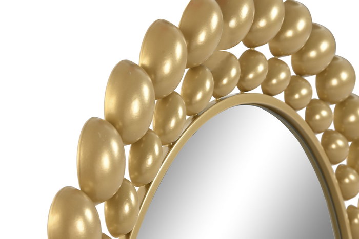 DKD Home Decor Espejo de Hierro y Cristal Dorado 70x70 cm