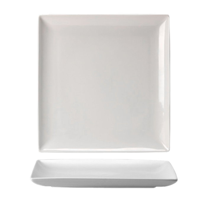 STEELITE Plato Llano Cuadrado TASTE 27x27 cm, Vitro Porcelana, Vajilla (Set de 6)