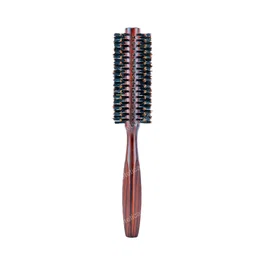 Bifull Cepillo Madera Ebano Redondo Nº46 Cerdas Jabalí para Brillo y Peinado Antiestático Mango Madera