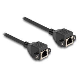 DeLOCK Cable de extensión RJ50 hembra a hembra S/FTP 0,5 m Negro