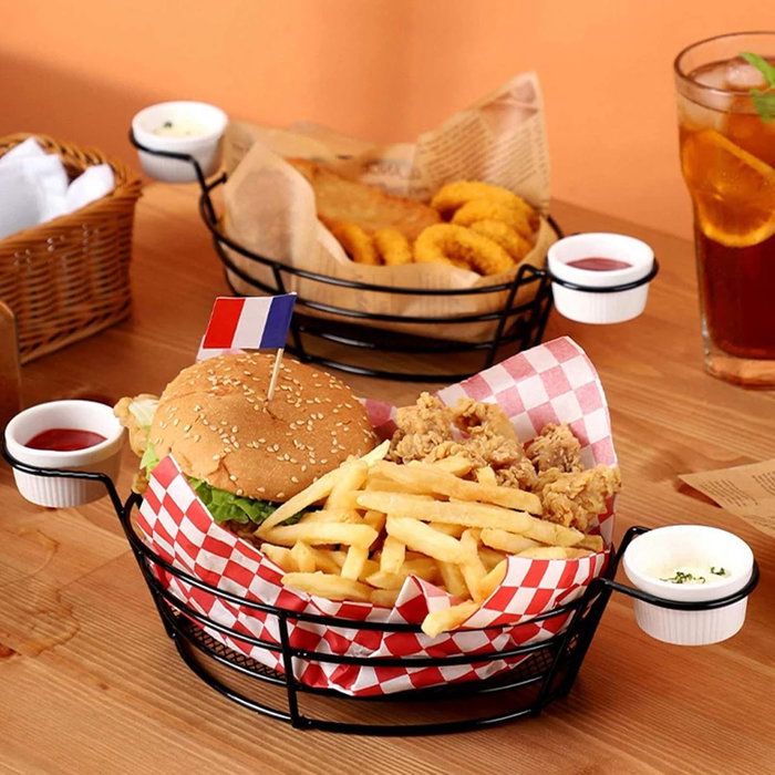 Inde Cesta Burger-Fries Porta Salseras My Bar 15 cm x 7 cm x 33 cm (12 Unidades)