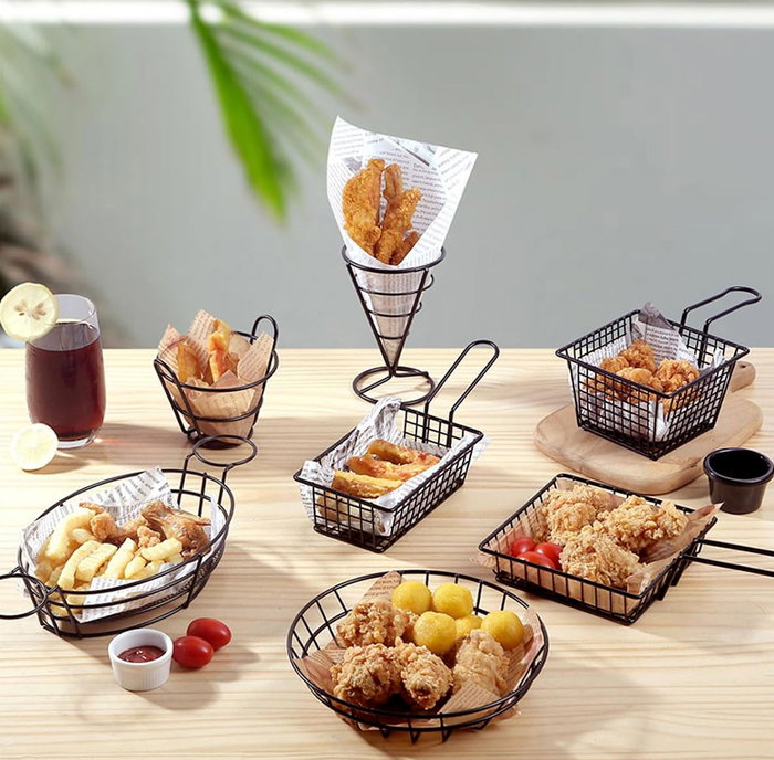 Inde Cesta Burger-Fries Porta Salseras My Bar 15 cm x 7 cm x 33 cm (12 Unidades)