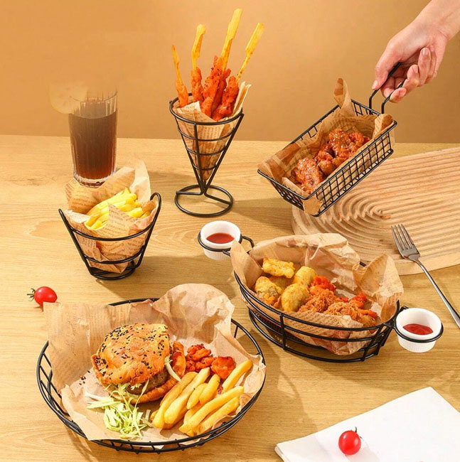 Inde Cesta Burger-Fries Porta Salseras My Bar 15 cm x 7 cm x 33 cm (12 Unidades)