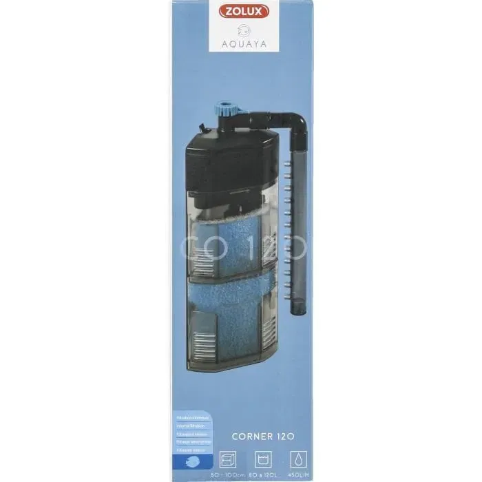 Zolux Filtro interior Corner 120 ZOL3336023265308 6W Caudal regulable Para acuarios de 80 a 120 L