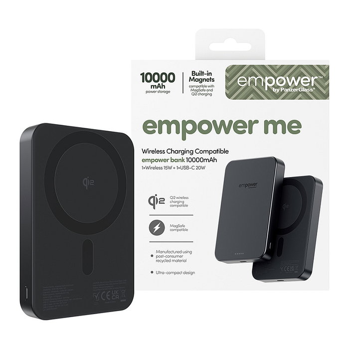 PanzerGlass empower by PanzerGlass Bank 10000mAh Power Bank Negro Space Black