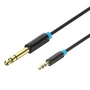 Vention Cable de Audio BABBH 2m - 3.5mm Derecho Macho a 6.35mm (1/4") Derecho Macho - Plug and Play - Negro