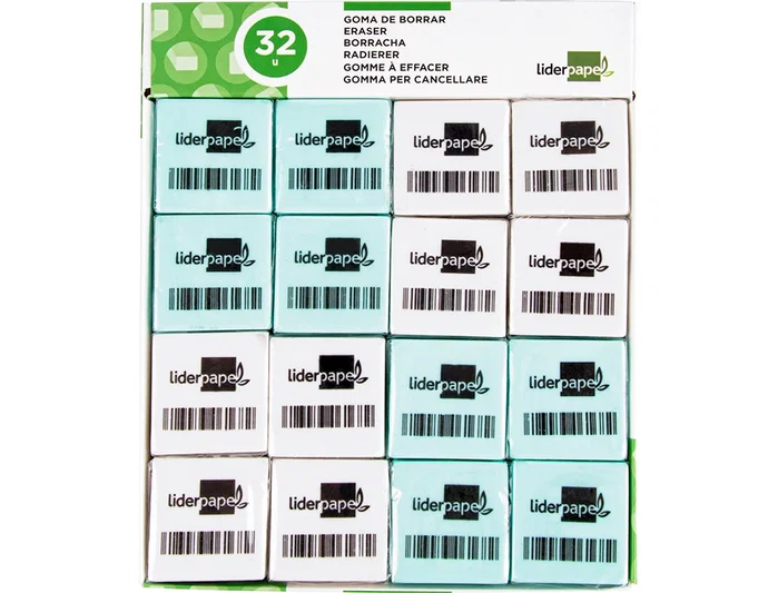 Liderpapel Goma de borrar tipo miga de pan cuadrada