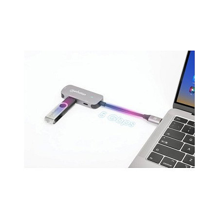 MANHATTAN Docking Converter USB-C a HDMI 3-en-1 con PD 100W Aluminio MANHATTAN Docking Converter USB-C a HDMI 3-en-1 con PD 100W Aluminio