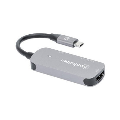 MANHATTAN Docking Converter USB-C a HDMI 3-en-1 con PD 100W Aluminio MANHATTAN Docking Converter USB-C a HDMI 3-en-1 con PD 100W Aluminio