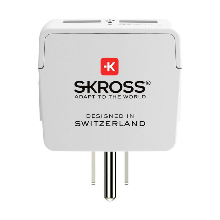 Skross Adaptador de Europa a Estados Unidos con USB 1500281