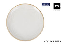 La Mediterranea Plato Llano Blanco 27.6 cm de Diámetro "Milkycream" - Plato Llano Redondo 27 cm x 3 cm (12 Unidades)