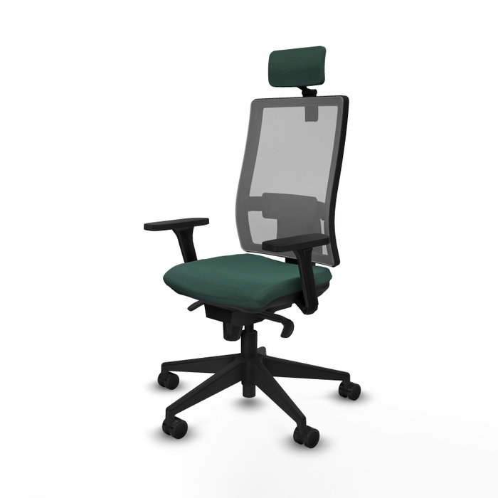 PIQUERAS Y CRESPO Silla de oficina Horna con mecanismo Sincro, Verde botella y Gris PIQUERAS Y CRESPO Silla de oficina Horna con mecanismo Sincro, Verde botella y Gris