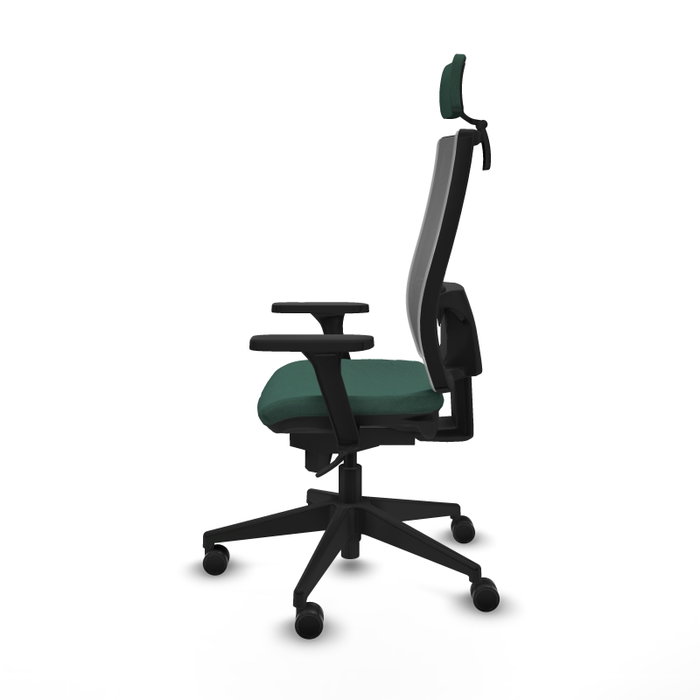 PIQUERAS Y CRESPO Silla de oficina Horna con mecanismo Sincro, Verde botella y Gris PIQUERAS Y CRESPO Silla de oficina Horna con mecanismo Sincro, Verde botella y Gris