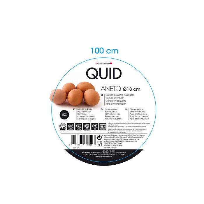 Quid Cazo Acero Inoxidable Aneto 18 cm - 2,03 L (12 Unidades) inevitable