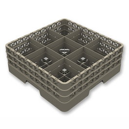 Vollrath Pujadas Cesta 9 Compartimientos Base + 2 Alt 9 Div para Almacenaje y Transporte, Polipropileno, 160 mm de Alto