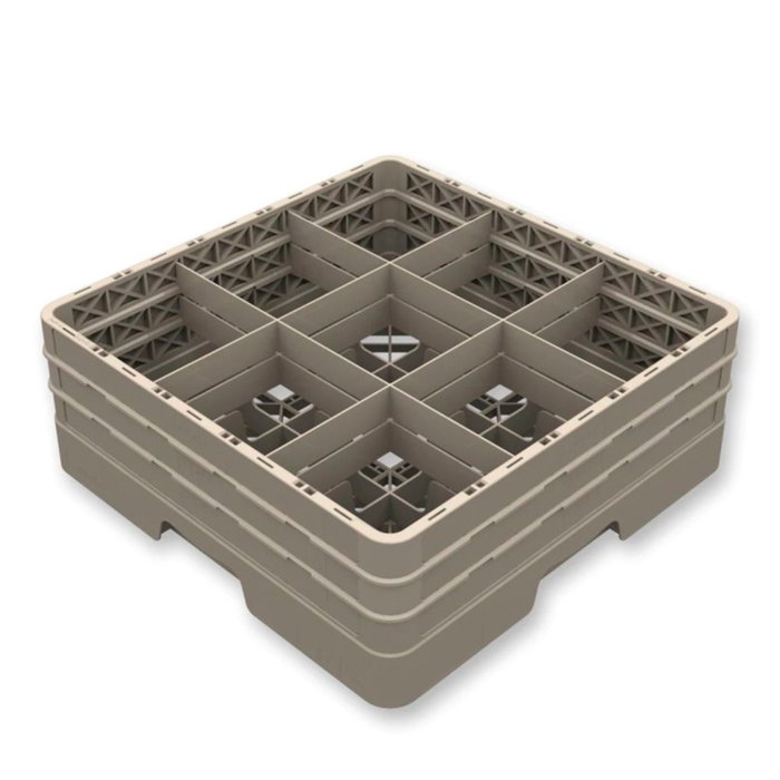 Vollrath Pujadas Cesta 9 Compartimientos Base + 2 Alt 9 Div para Almacenaje y Transporte, Polipropileno, 160 mm de Alto