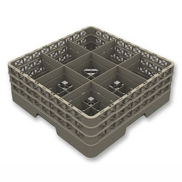 Vollrath Pujadas Cesta Base Puj 9 Divisiones con 2 Suplementos Altos - Almacenaje y Transporte, Cod. 5610.09, 160 mm Alto, Copa Diametro Max. 150 mm