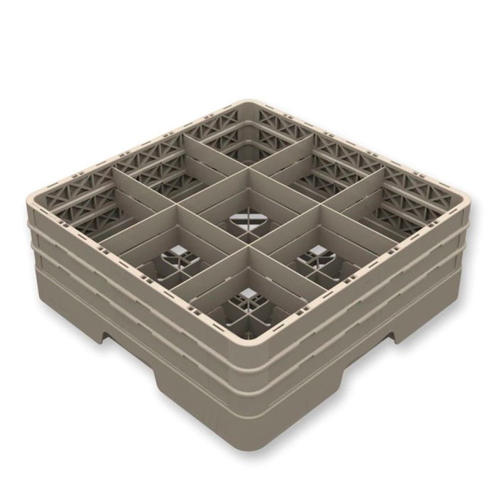 Vollrath Pujadas Cesta Base Puj 9 Divisiones con 2 Suplementos Altos - Almacenaje y Transporte, Cod. 5610.09, 160 mm Alto, Copa Diametro Max. 150 mm