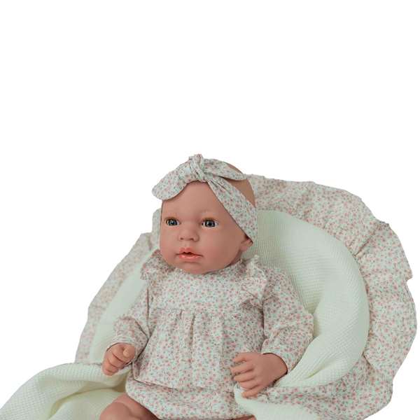 Muñecas Arias Elegance Andie - Muñeca de 40 cm en Rosa, Llora y Tiene Ojos Durmientes, Incluye Manta, Acción Magnética, Funciona con Pilas (3x LR44), Juguete en Idioma Español
