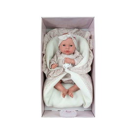 Muñecas Arias Elegance Andie - Muñeca de 40 cm en Rosa, Llora y Tiene Ojos Durmientes, Incluye Manta, Acción Magnética, Funciona con Pilas (3x LR44), Juguete en Idioma Español