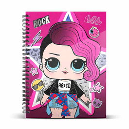 LOL Surprise Libreta Shine Rock - Bloc de Notas Tapa Dura con Espiral, 100 Hojas Multicolor