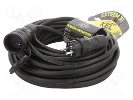 KEL Prolongador de alimentación H05RR-F 3G2,5mm2 25m negro