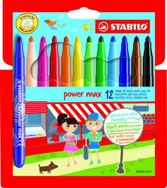 STABILO Power Max 980 Estuche de 12 Rotuladores de Fibra