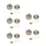 Emuca Lote de 5 condenas con roseta redonda para puertas de interior, diámetro 50mm, Zamak, Níquel satinado