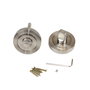 Emuca Lote de 5 condenas con roseta redonda para puertas de interior, diámetro 50mm, Zamak, Níquel satinado