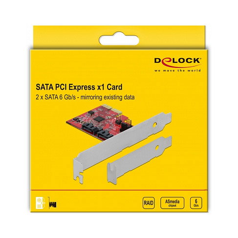 DeLOCK 90406 Tarjeta SATA PCI Express x2 con RAID 1 (Nivel Espejo) para Windows 10/7/8.1 y Linux, 2 Puertos Internos, Soporte SMART/TRIM/NCQ, PCIe 2.0 DeLOCK 90406 Tarjeta SATA PCI Express x2 con RAID 1 (Nivel Espejo) para Windows 10/7/8.1 y Linux, 2 Puertos Internos, Soporte SMART/TRIM/NCQ, PCIe 2.0