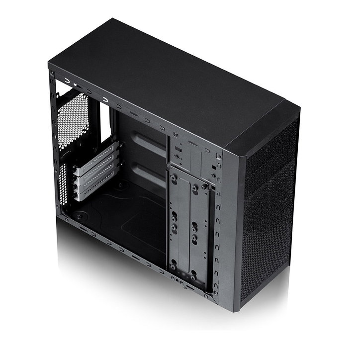 Fractal Design Core 1000 - Torre Media Midi PC con USB 3.0, Color Negro, Compatible con micro-ATX/Mini-ITX, Ventilador 120mm incluido