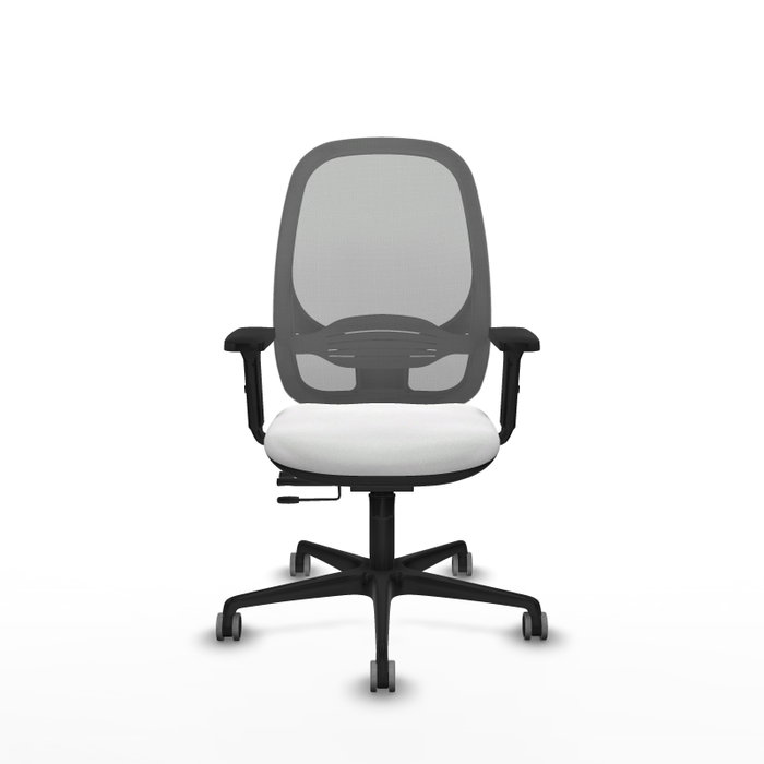 PIQUERAS Y CRESPO Silla de oficina Cilanco con mecanismo Sincro/Traslack, Blanco y Gris
