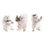 DKD Home Decor Figura de Ardilla Rosa Surtido de 3 Unidades