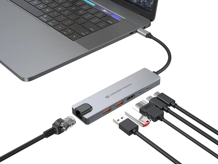 Conceptronic DONN29G Docking Station 6-en-1 USB-C