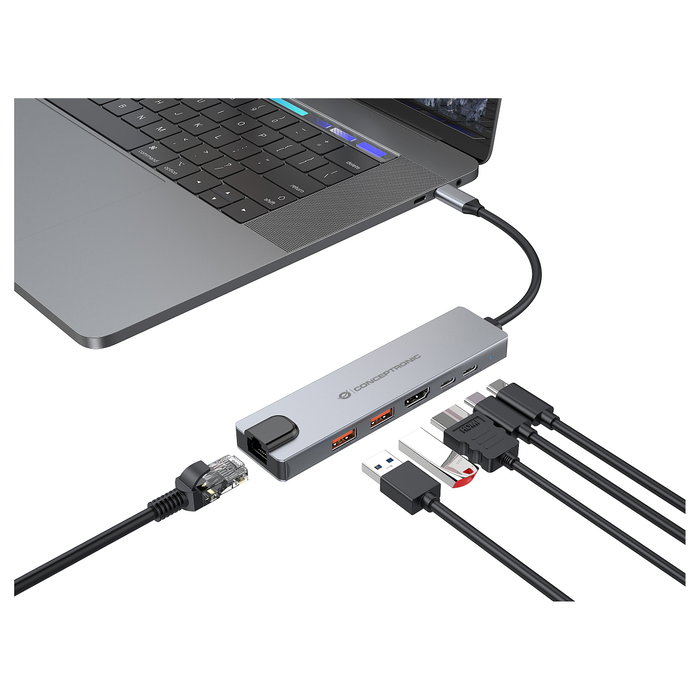 Conceptronic DONN29G Docking Station 6-en-1 USB-C